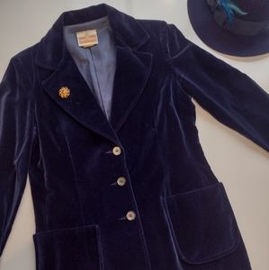 Vintage Koret navy blue velvet blazer